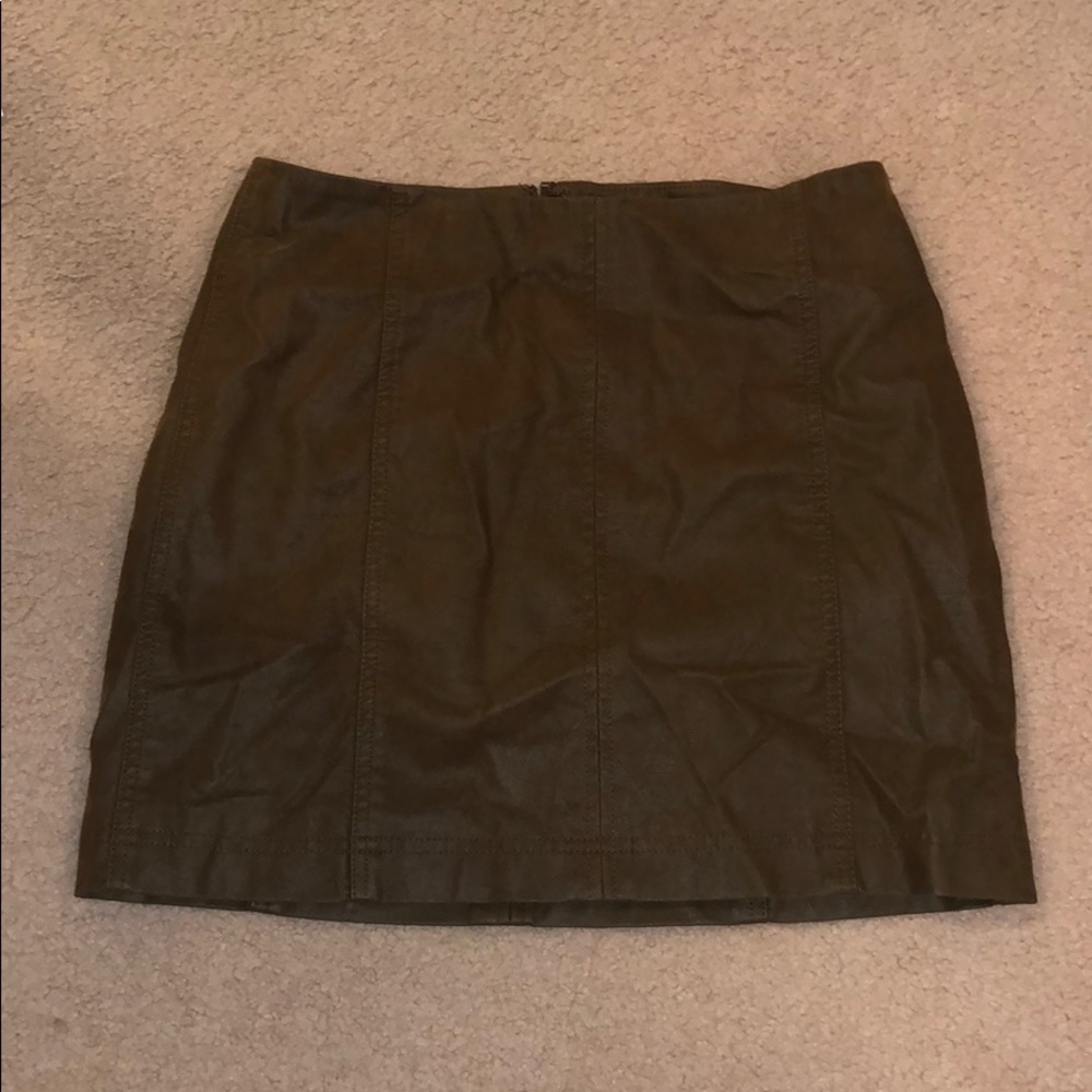 Free People Vegan Suede Brown Skirt